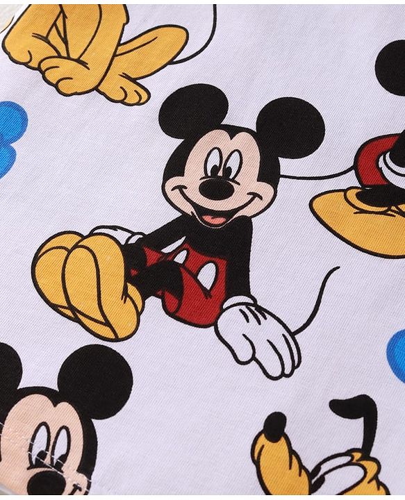 Babyhug Disney Single Jersey Knit Half Sleeves T-Shirts with Mickey & Pluto Graphics Pack of 3 - Green White & Red
