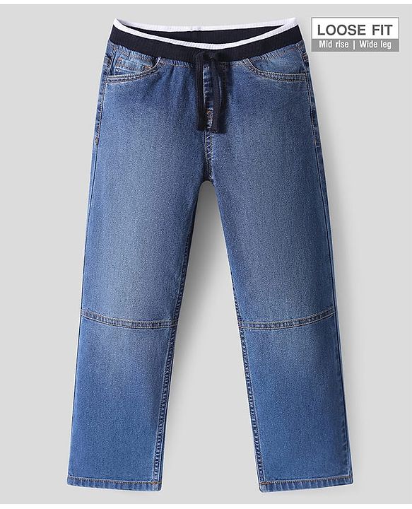 Pine Kids Full Length Solid Color Denim Jeans - Blue