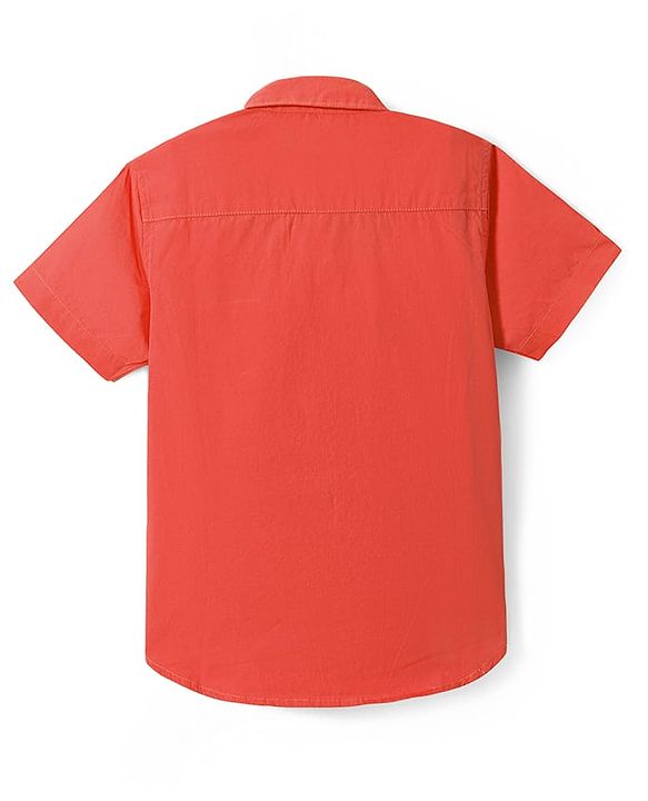 Pine Kids Cotton Woven Half Sleeves Solid Color Shirt - White