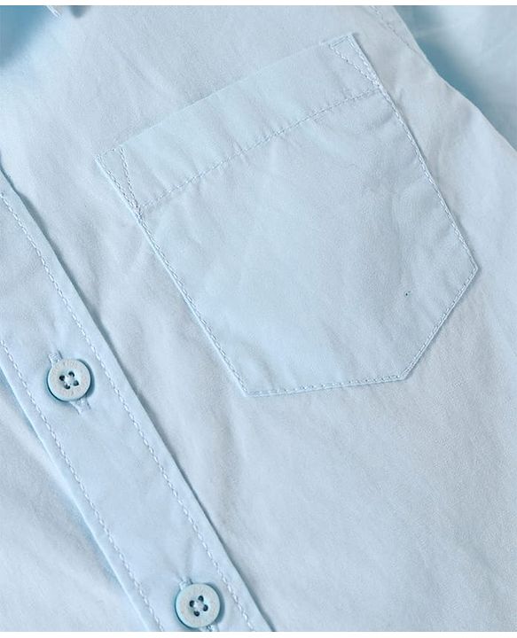 Pine Kids Cotton Woven Half Sleeves Solid Color Shirt - White