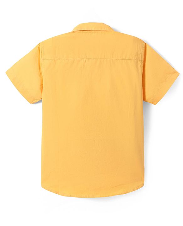 Pine Kids Cotton Woven Half Sleeves Solid Color Shirt - White