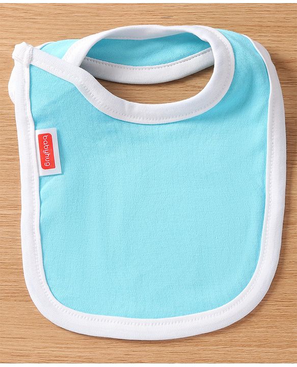 Babyhug Interlock Cotton Bibs Monkey Print Pack of 3 - Blue