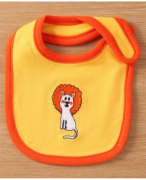 Babyhug Interlock Cotton Bibs Monkey Print Pack of 3 - Blue