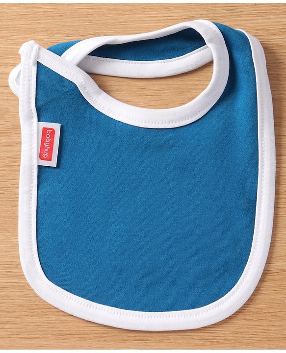 Babyhug Interlock Cotton Bibs Monkey Print Pack of 3 - Blue