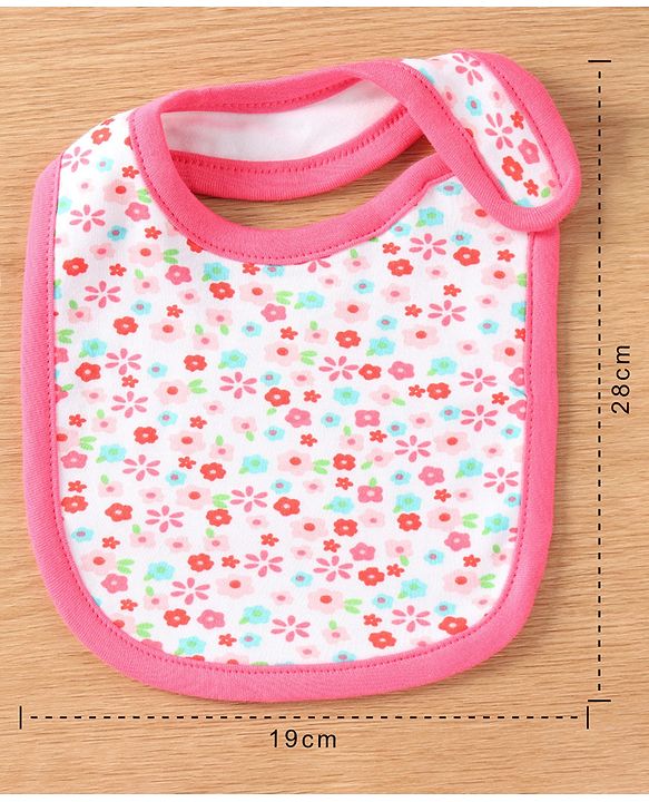Babyhug Interlock Cotton Bibs Monkey Print Pack of 3 - Blue