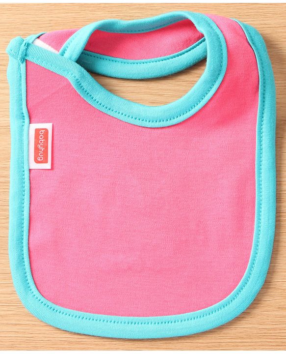 Babyhug Interlock Cotton Bibs Monkey Print Pack of 3 - Blue