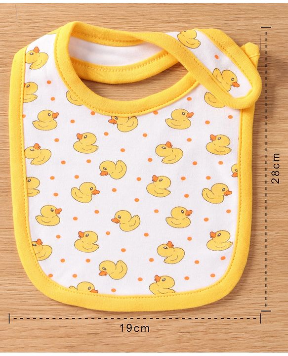 Babyhug Interlock Cotton Bibs Monkey Print Pack of 3 - Blue