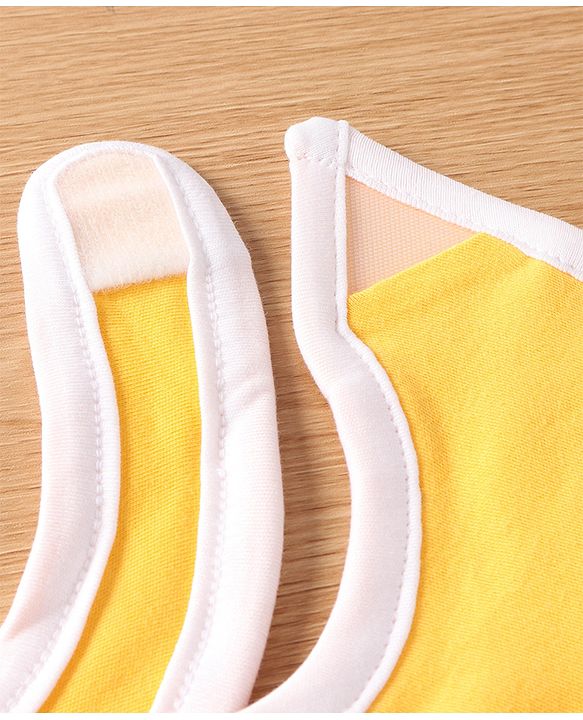 Babyhug Interlock Cotton Bibs Monkey Print Pack of 3 - Blue