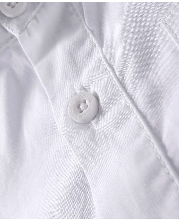 Pine Kids Cotton Woven Full Sleeves  Mandarin Collar Solid Shirt - White