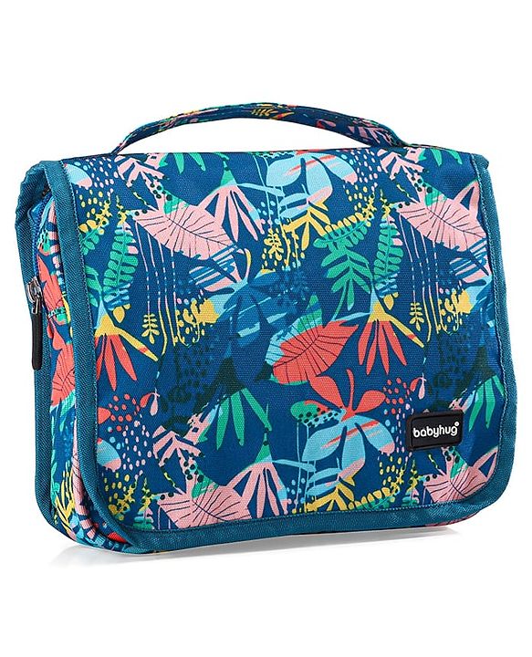 Babyhug Premium Makeup Pouches for Cosmetic Bags Wash Pouch Toiletry Kit - Green & Blue
