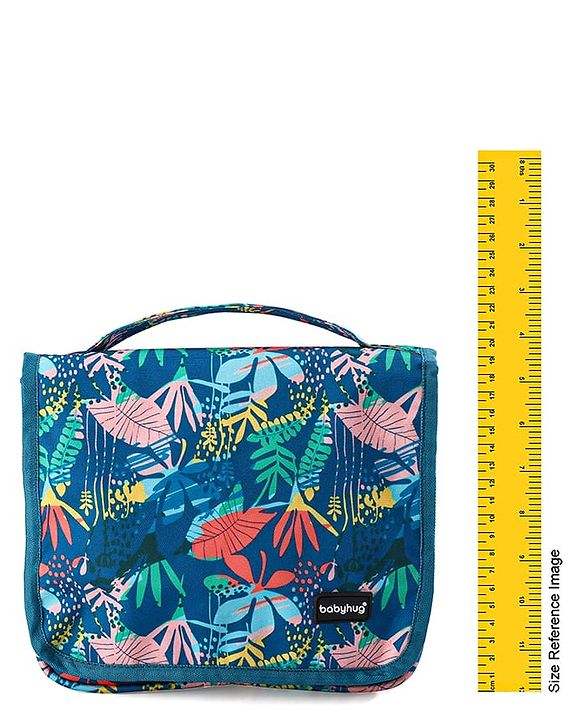 Babyhug Premium Makeup Pouches for Cosmetic Bags Wash Pouch Toiletry Kit - Green & Blue