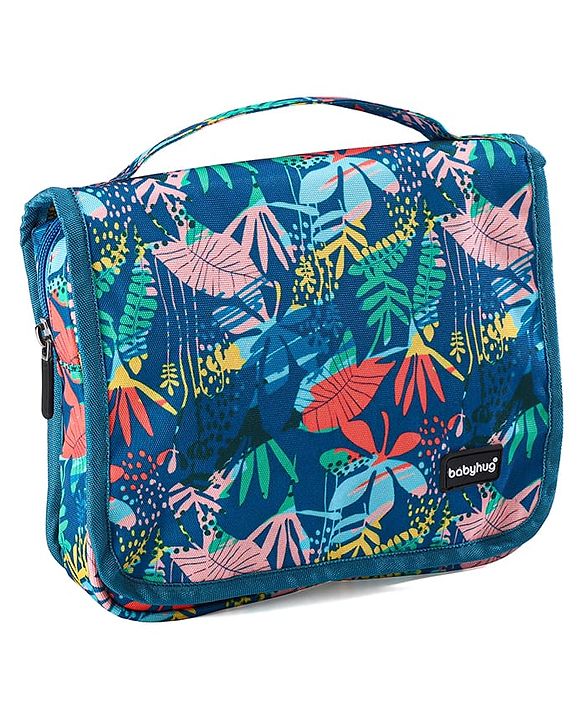 Babyhug Premium Makeup Pouches for Cosmetic Bags Wash Pouch Toiletry Kit - Green & Blue