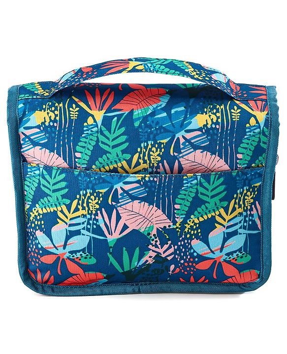 Babyhug Premium Makeup Pouches for Cosmetic Bags Wash Pouch Toiletry Kit - Green & Blue