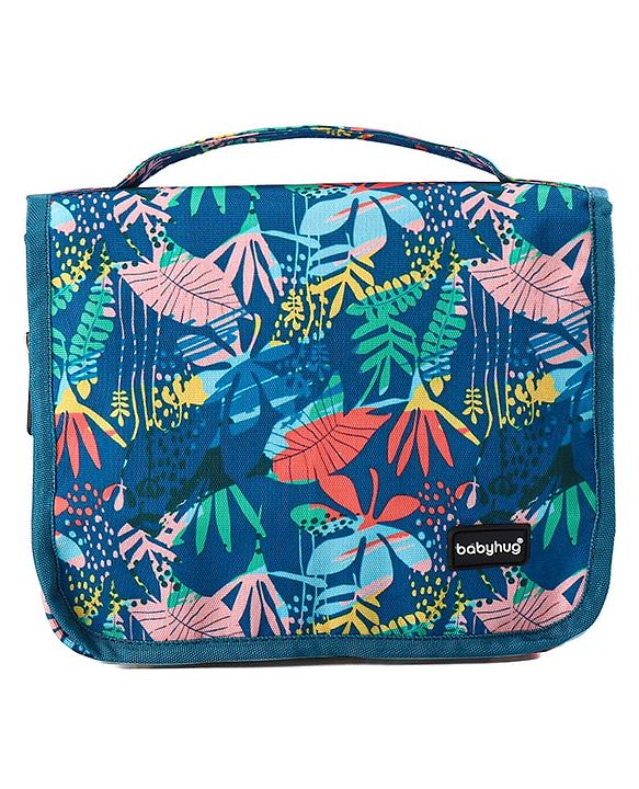 Babyhug Premium Makeup Pouches for Cosmetic Bags Wash Pouch Toiletry Kit - Green & Blue