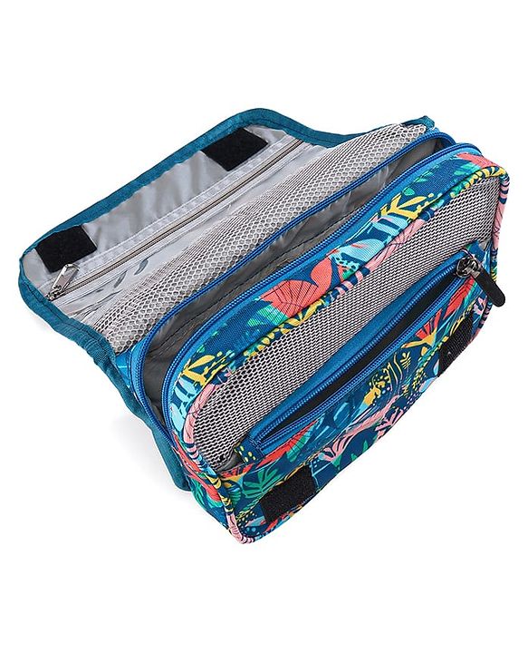 Babyhug Premium Makeup Pouches for Cosmetic Bags Wash Pouch Toiletry Kit - Green & Blue