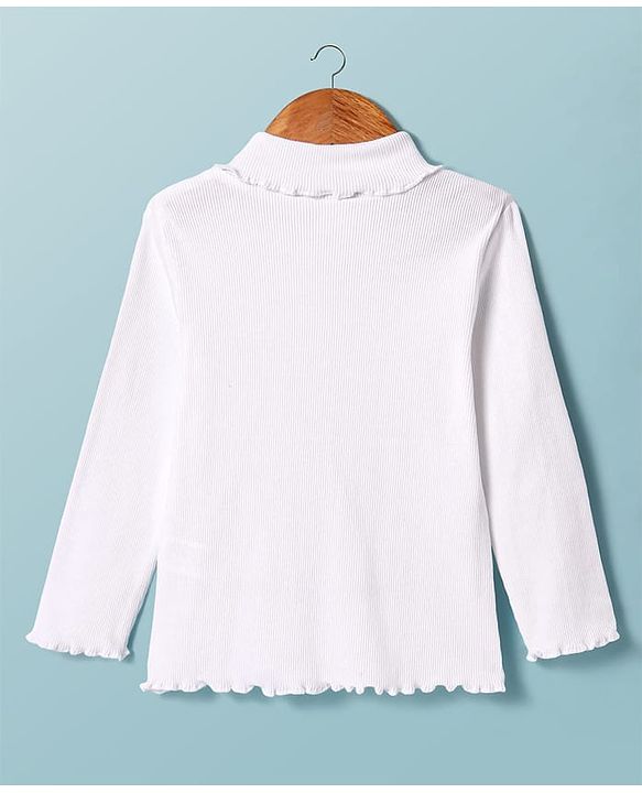 Babyhug Woven Shimmered Party Dress With Full Sleeves Solid Ribbed Inner Tee - Pink & White