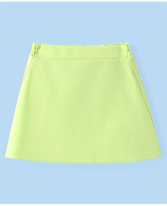 Babyhug Knit Full Sleeves Solid Color Top & Skirt Set with light Jacket- Light Green