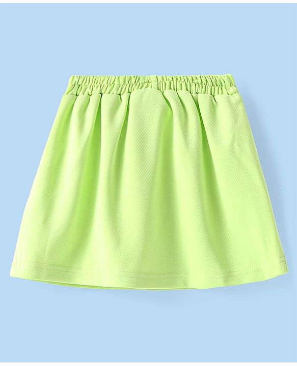 Babyhug Knit Full Sleeves Solid Color Top & Skirt Set with light Jacket- Light Green