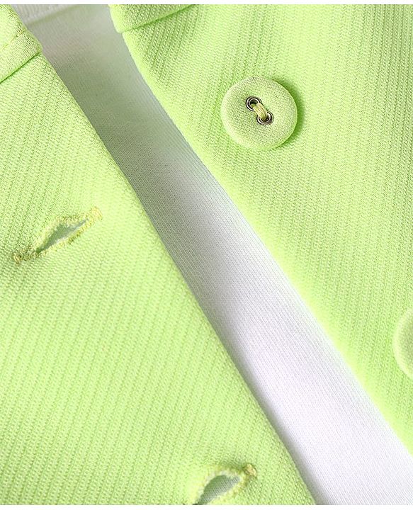 Babyhug Knit Full Sleeves Solid Color Top & Skirt Set with light Jacket- Light Green
