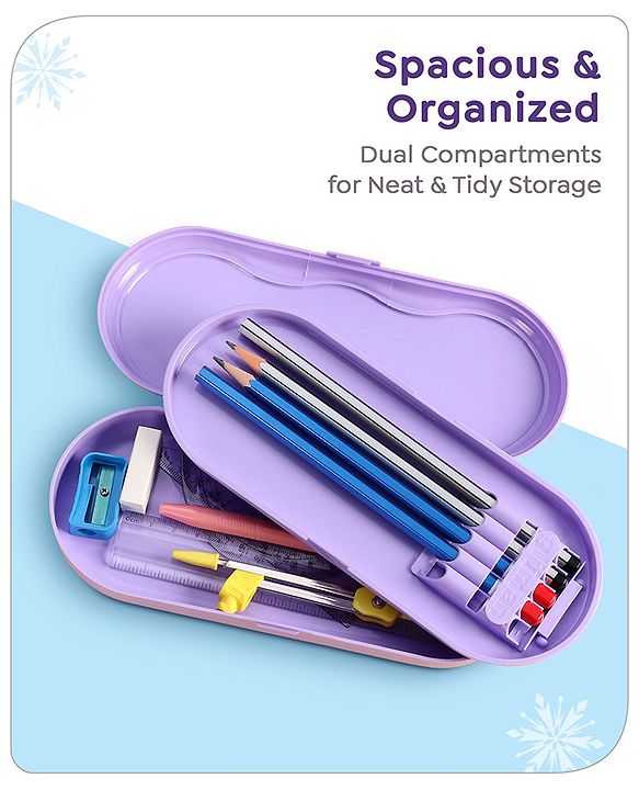 Babyhug Disney Frozen 3D Pencil Box|School Supplies Stationery Organiser|Birthday Return Gift for Kids- Lavender