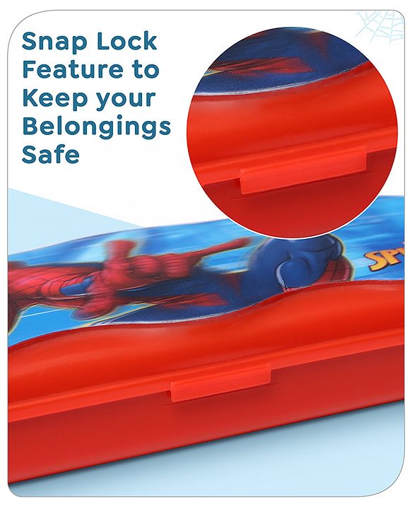 Babyhug Marvel Spiderman 3D Pencil Box|School Supplies Stationery Organiser|Birthday Return Gift for Kids- Red