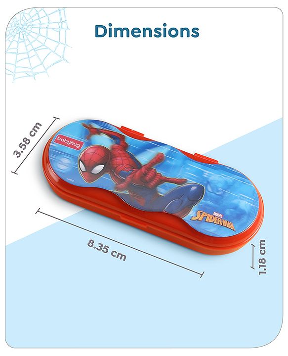 Babyhug Marvel Spiderman 3D Pencil Box|School Supplies Stationery Organiser|Birthday Return Gift for Kids- Red