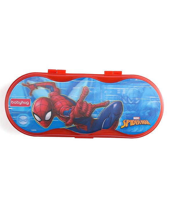 Babyhug Marvel Spiderman 3D Pencil Box|School Supplies Stationery Organiser|Birthday Return Gift for Kids- Red