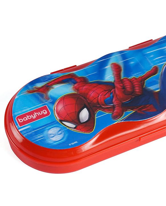 Babyhug Marvel Spiderman 3D Pencil Box|School Supplies Stationery Organiser|Birthday Return Gift for Kids- Red