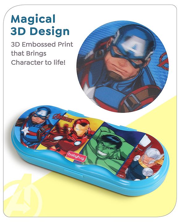 Babyhug Marvel Spiderman 3D Pencil Box|School Supplies Stationery Organiser|Birthday Return Gift for Kids- Red