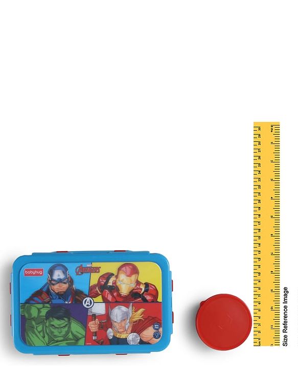 Babyhug Marvel Spiderman  3D Stainless Steel Lunch box with inner container,700ml & 100ml, Airtight Lunch for School Kids|BPA Free|100% Food Grade|Dishwasher Safe|Reusable|Recyclable- Red