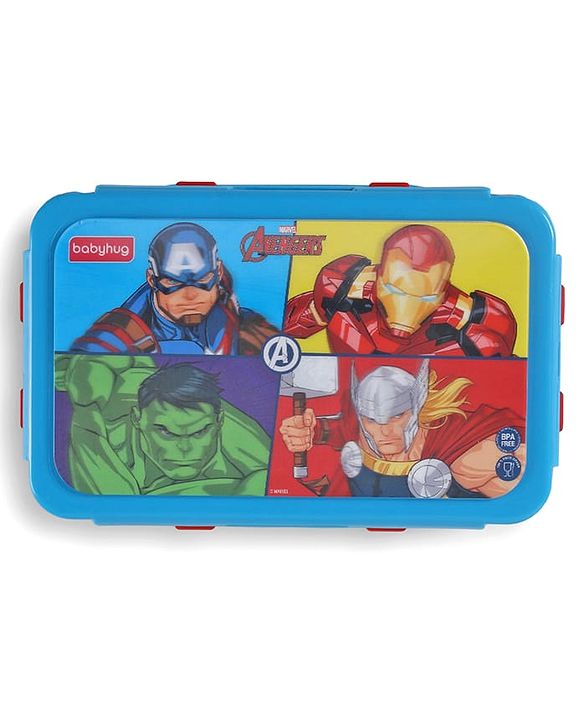 Babyhug Marvel Spiderman  3D Stainless Steel Lunch box with inner container,700ml & 100ml, Airtight Lunch for School Kids|BPA Free|100% Food Grade|Dishwasher Safe|Reusable|Recyclable- Red