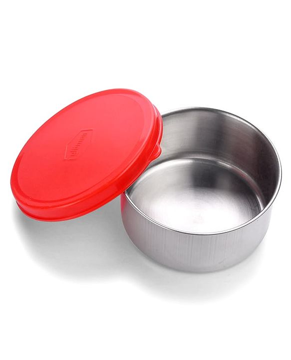 Babyhug Marvel Spiderman  3D Stainless Steel Lunch box with inner container,700ml & 100ml, Airtight Lunch for School Kids|BPA Free|100% Food Grade|Dishwasher Safe|Reusable|Recyclable- Red