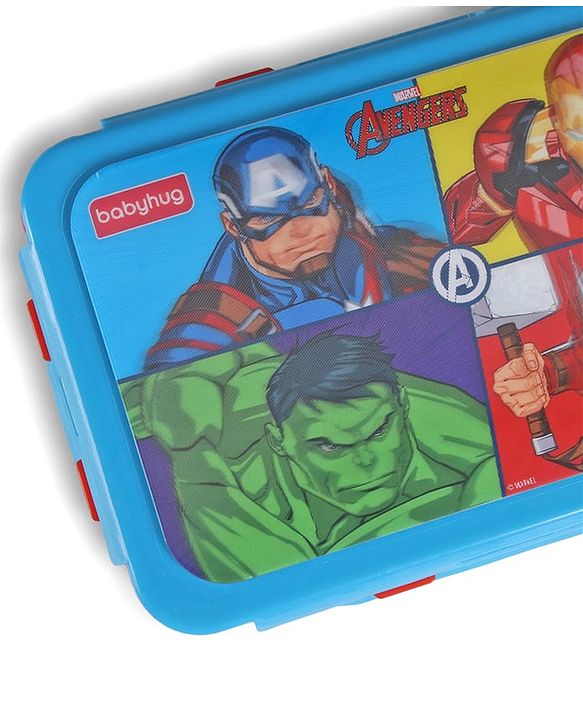 Babyhug Marvel Spiderman  3D Stainless Steel Lunch box with inner container,700ml & 100ml, Airtight Lunch for School Kids|BPA Free|100% Food Grade|Dishwasher Safe|Reusable|Recyclable- Red