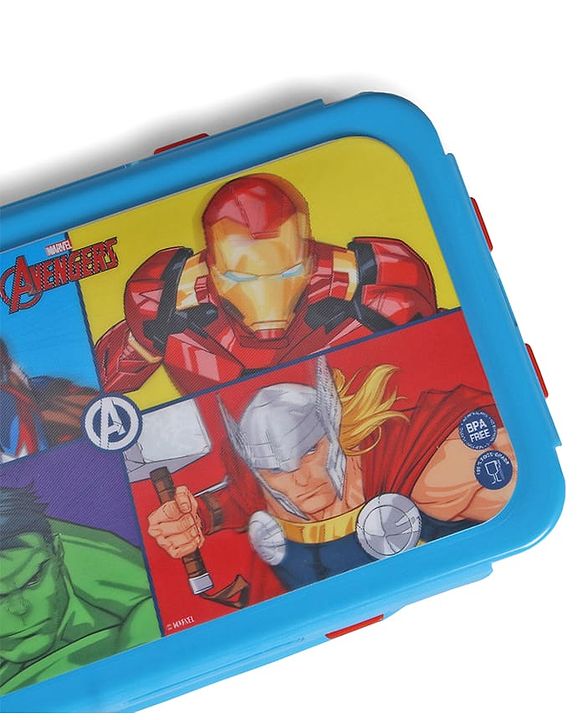 Babyhug Marvel Spiderman  3D Stainless Steel Lunch box with inner container,700ml & 100ml, Airtight Lunch for School Kids|BPA Free|100% Food Grade|Dishwasher Safe|Reusable|Recyclable- Red