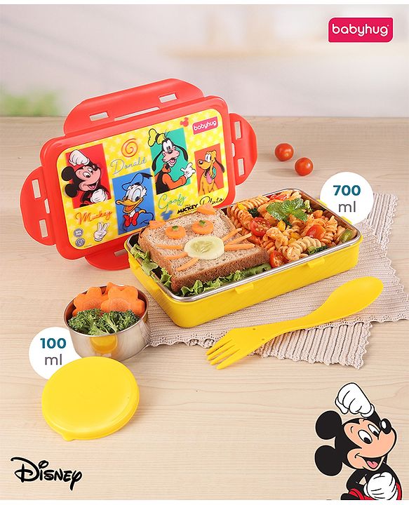 Babyhug Disney Frozen 3D Stainless Steel Lunch box with inner container,700ml & 100ml, Airtight Lunch for School Kids|BPA Free|100% Food Grade|Dishwasher Safe|Reusable|Recyclable- Lavender