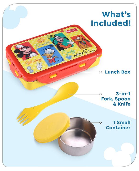 Babyhug Disney Frozen 3D Stainless Steel Lunch box with inner container,700ml & 100ml, Airtight Lunch for School Kids|BPA Free|100% Food Grade|Dishwasher Safe|Reusable|Recyclable- Lavender