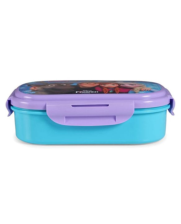 Babyhug Disney Frozen 3D Stainless Steel Lunch box with inner container,700ml & 100ml, Airtight Lunch for School Kids|BPA Free|100% Food Grade|Dishwasher Safe|Reusable|Recyclable- Lavender