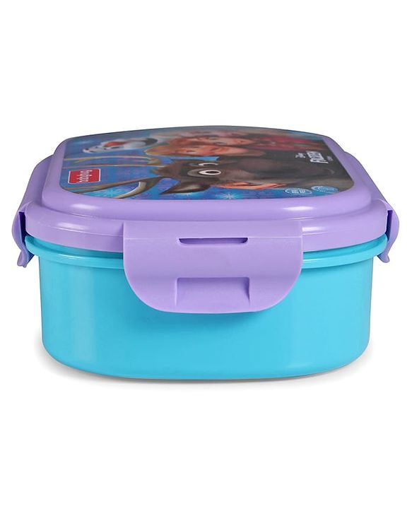Babyhug Disney Frozen 3D Stainless Steel Lunch box with inner container,700ml & 100ml, Airtight Lunch for School Kids|BPA Free|100% Food Grade|Dishwasher Safe|Reusable|Recyclable- Lavender