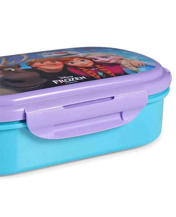 Babyhug Disney Frozen 3D Stainless Steel Lunch box with inner container,700ml & 100ml, Airtight Lunch for School Kids|BPA Free|100% Food Grade|Dishwasher Safe|Reusable|Recyclable- Lavender