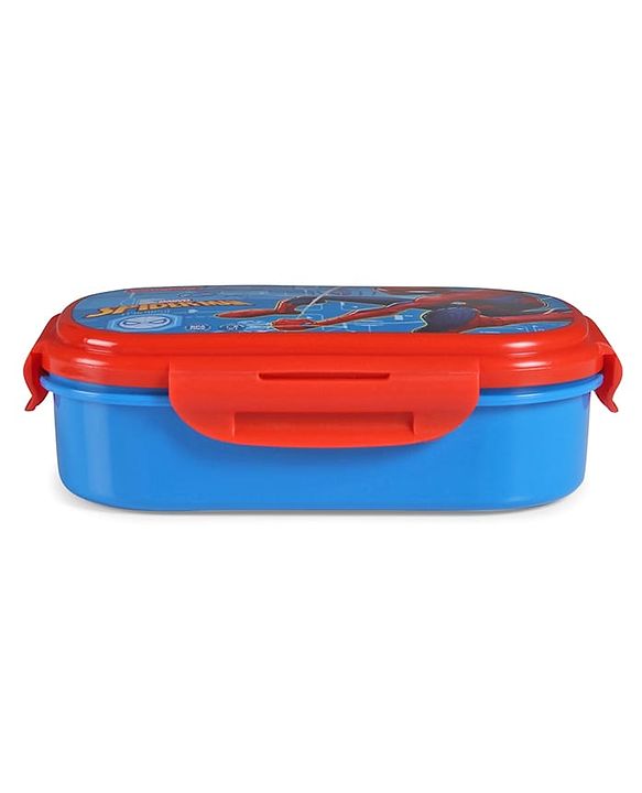Babyhug Marvel Spiderman  3D Stainless Steel Lunch box with inner container,700ml & 100ml, Airtight Lunch for School Kids|BPA Free|100% Food Grade|Dishwasher Safe|Reusable|Recyclable- Red