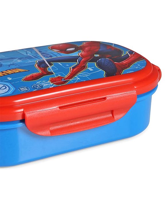 Babyhug Marvel Spiderman  3D Stainless Steel Lunch box with inner container,700ml & 100ml, Airtight Lunch for School Kids|BPA Free|100% Food Grade|Dishwasher Safe|Reusable|Recyclable- Red