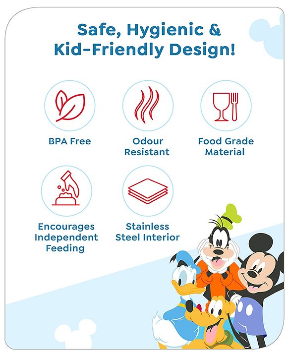 Babyhug Disney Frozen 3D Stainless Steel Lunch box with inner container,700ml & 100ml, Airtight Lunch for School Kids|BPA Free|100% Food Grade|Dishwasher Safe|Reusable|Recyclable- Lavender