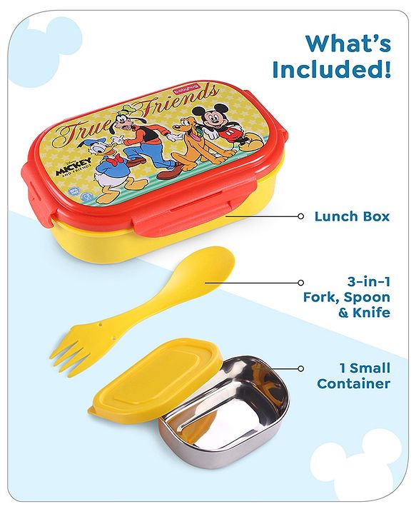 Babyhug Disney Frozen 3D Stainless Steel Lunch box with inner container,700ml & 100ml, Airtight Lunch for School Kids|BPA Free|100% Food Grade|Dishwasher Safe|Reusable|Recyclable- Lavender