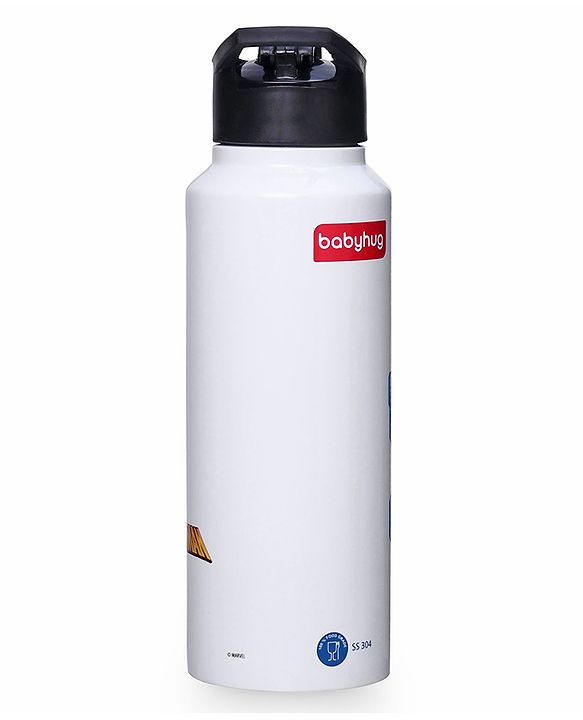 Babyhug Marvel Spiderman Stainless Steel Water Bottle|Leak Resistant|BPA Free|Rust Proof|750ml