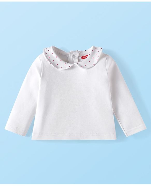 Babyhug Interlock Knit Polka Dot Printed Onesie & Full Sleeves Top With Mittens Booties & Hairband - Dark Pink