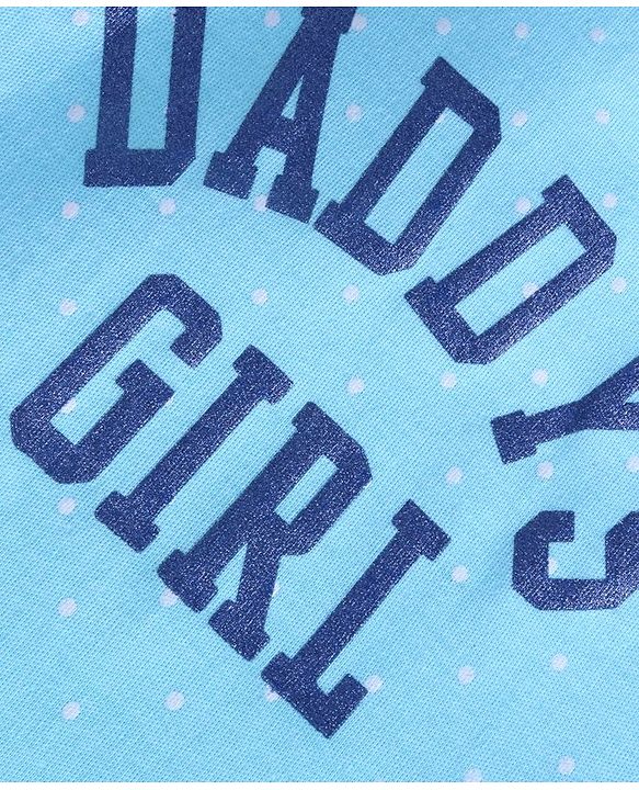 Babyhug 100% Cotton Interlock Knit Full Sleeves Onesies With Frill Detailing Text Print - Light Blue
