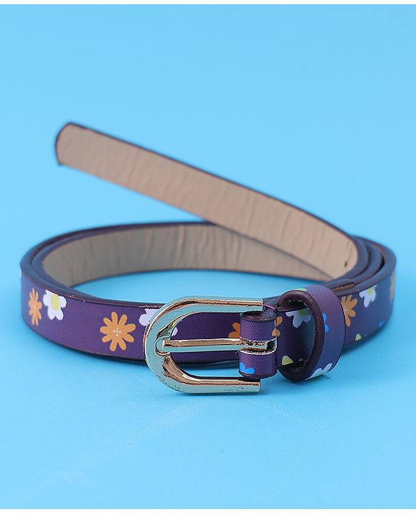 Babyhug Free Size Belt With Floral Print - Purple