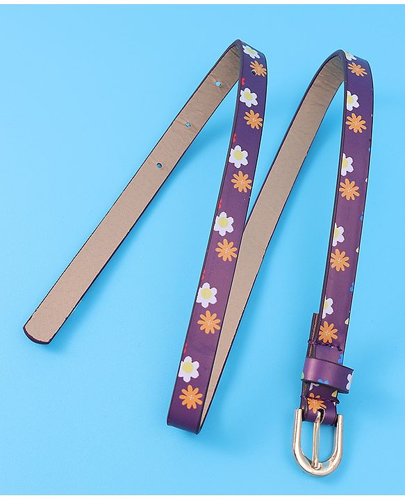 Babyhug Free Size Belt With Floral Print - Purple