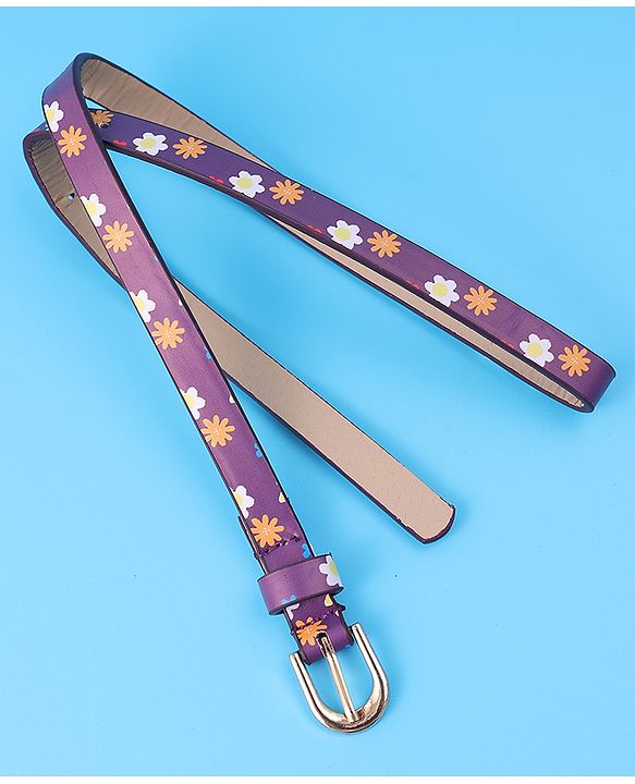 Babyhug Free Size Belt With Floral Print - Purple
