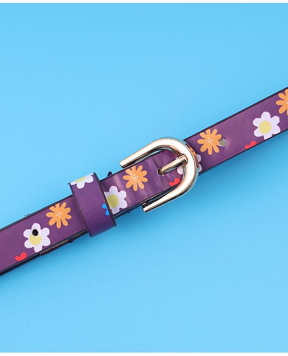 Babyhug Free Size Belt With Floral Print - Purple